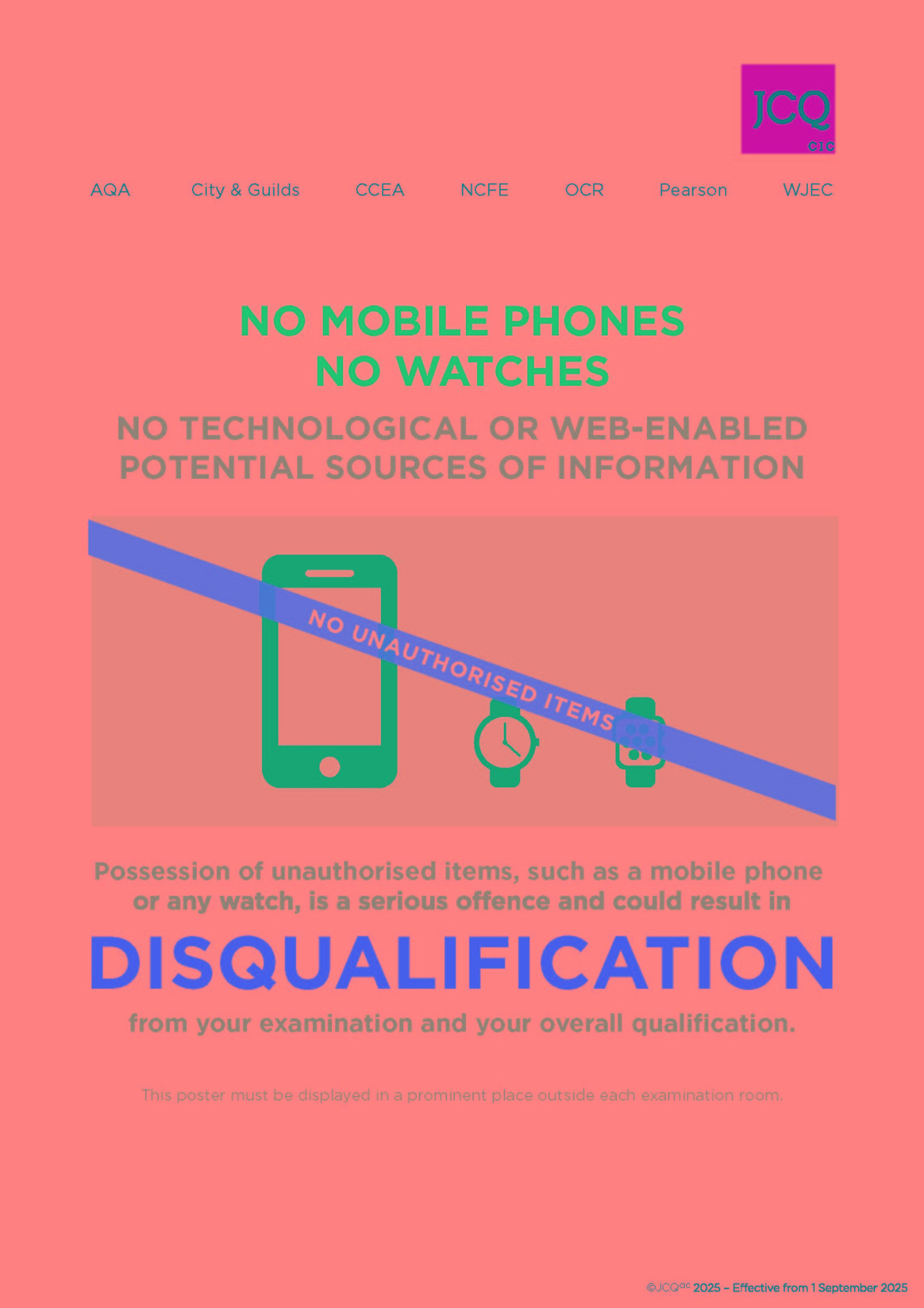 exams unauthorised items